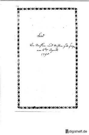 56: Brief von Unbekannt an Johann Wilhelm Ludwig Gleim