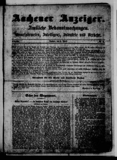 Titelseite einer Zeitung