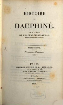 Histoire du Dauphiné. 2