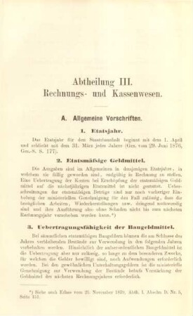 Abtheilung III. Rechnungs- und Kassenwesen