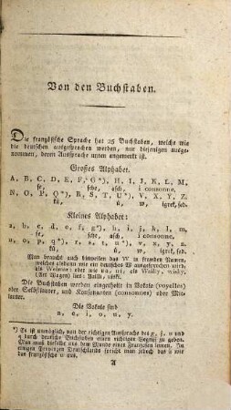 Johann Valentin Meidingers praktische französische Grammatik, Erster Cursus