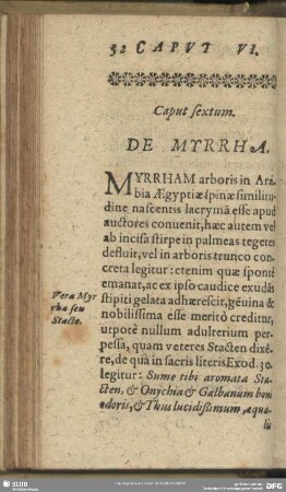 Caput sextum. De Myrrha