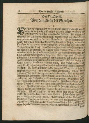 Das IV. Capitel, Von dem Recht der Grentzen