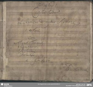 Cantata al sepolcro di nostro signore - Mus.2398-D-62 : V (4), orch, bc; SeiH 62