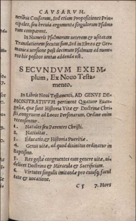 Secvndvm Exemplum, Ex Nouo Testamento.