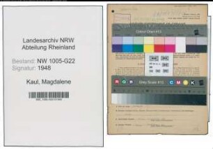 Entnazifizierung Magdalene Kaul , geb. 05.12.1902 (Buchhalterin)