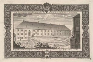 Das neue Garnisonshaus auf den Grundmauern des alten Klosters auf der Festung Königstein in der Sächsischen Schweiz, aus der Reihe „Verschiedene Prospecte ... der weltberühmten Festung Königstein" bei Engelbrecht
