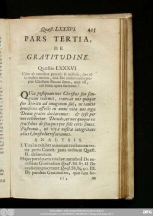 Pars Teria, De Gratitudine.
