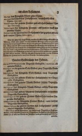 Von der Goldmüntze der Hebreer.