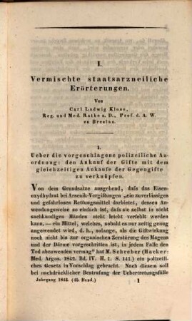 Zeitschrift für die Staatsarzneikunde. [45] = Jg. 23. 1843