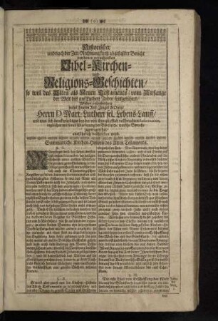 Summarische Kirchen-Historie des Alten Testaments.