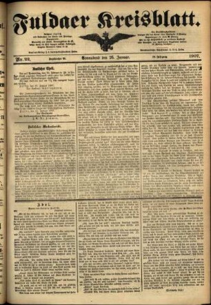 Ausgabe vom Samstag, den 26. Januar 1907.
