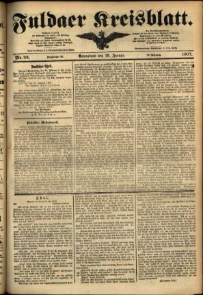 Ausgabe vom Samstag, den 26. Januar 1907.
