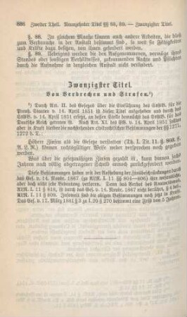 Zwanzigster Titel. Von den Verbrechen und Strafen