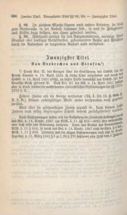 Zwanzigster Titel. Von den Verbrechen und Strafen