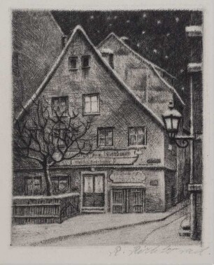 Berlin-Mitte: Fischerstraße 21, Ecke Köllnische Straße: Gasthaus zum Nußbaum