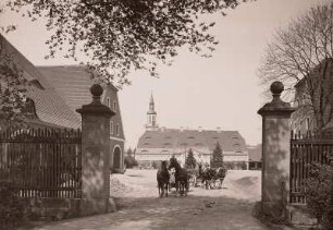 Reibersdorf (Rybarzowice), Schloß, Ochsengespann, Pferdegespann