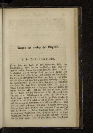 Sagen der nordhäuser Gegend.