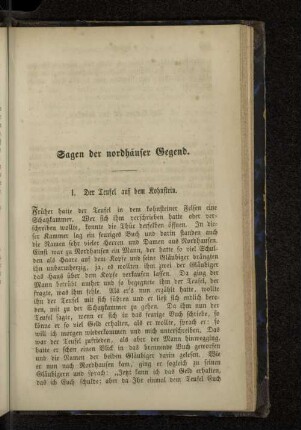 Sagen der nordhäuser Gegend.