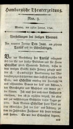 Nro 3. Montag, den 23sten Januar, 1792