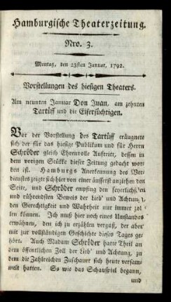 Nro 3. Montag, den 23sten Januar, 1792
