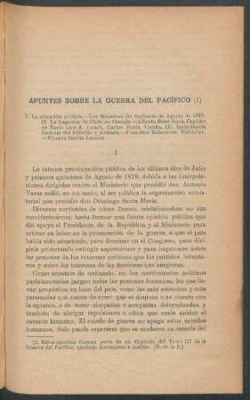 Apuntes sobre la Guerra del Pacífico - (1)
