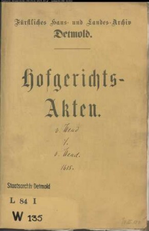 de Wend, Franz zu Crassenstein gegen Kaspar de Wend zu Wiedenbrück - Schuldforderung