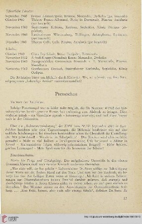 Presseschau