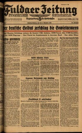 Ausgabe vom Samstag, den 22. November 1941.