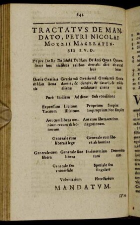 Tractatus De Mandato.