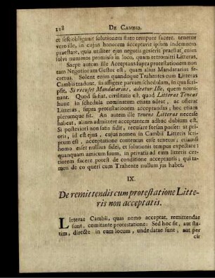 IX. De remittendis cum protestatione Litteraris non acceptatis.