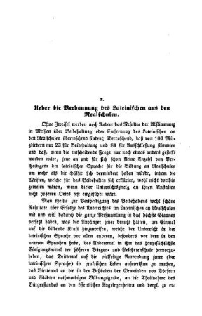 Ueber die Verbannung des Lateinischen aus den Realschulen