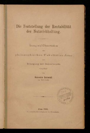 Die Feststellung der Rentabilität der Nutzviehhaltung
