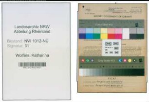 Entnazifizierung Katharina Wolfers , geb. 02.06.1909 (Landwirtin)