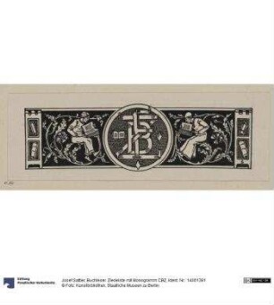 Buchleser. ZIerleiste mit Monogramm CBZ