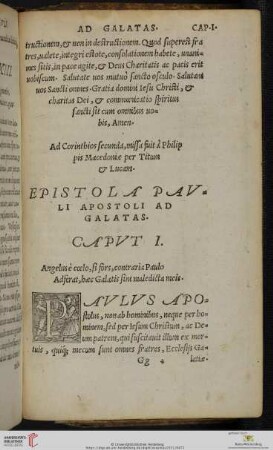 Epistola Pauli Apostoli Ad Galatas