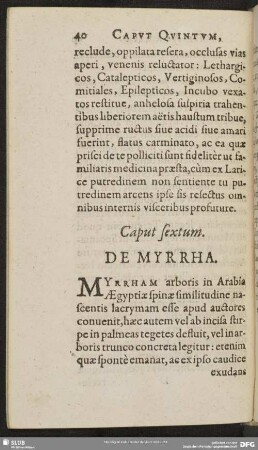 Caput sextum. De Myrrha