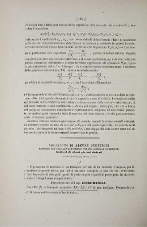 Soluzione di aleune questioni proposte nel fascicolo die febbraio 1863 del Giornale di Terquem inviateci da aleuni giovani studenti.