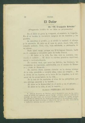 El Dolor : De "Mi Evangelio Rebelde". - (Fragmento inédito de un libro en prepapración)