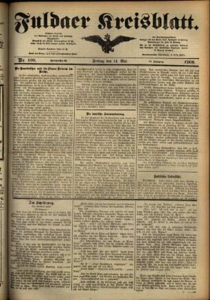 Ausgabe vom Freitag, den 14. Mai 1909.