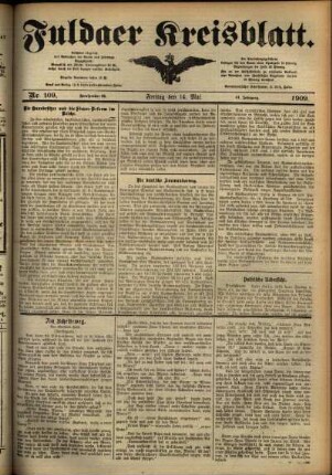Ausgabe vom Freitag, den 14. Mai 1909.