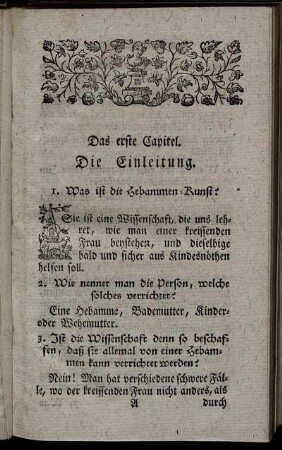 Das erste Capitel. - Das achte Capitel.