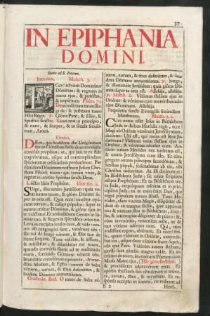 In Epiphania Domini