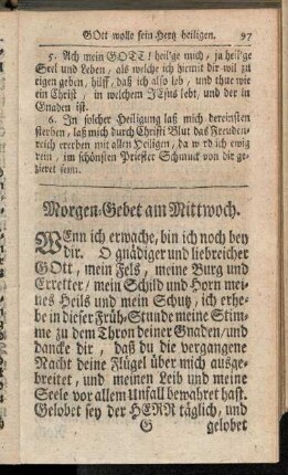 Morgen-Gebet am Mittwoch.