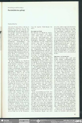 Persönlichkeiten gefragt : Gestaltungsprozeß/Soziologie