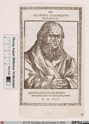 Bildnis Johannes Schöner (lat. Schonerus)