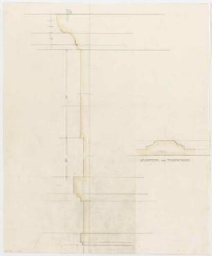 Fischer, Theodor; Kassel; Museum (jetzt: Hessisches Landesmuseum) - Profil der Tonnenpfeiler (Schnitt); Profile (Schnitte)