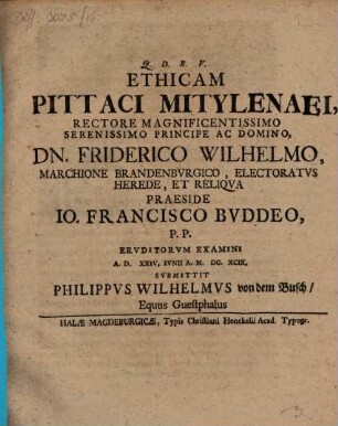 Ethicam Pittaci Mitylenai