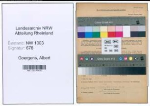 Entnazifizierung Albert Goergens , geb. 31.07.1911 (Handelsvertreter)