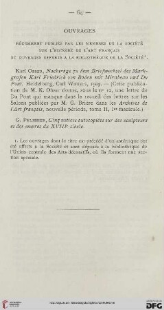 Ouvrages récemment publiés par les membres de la Société